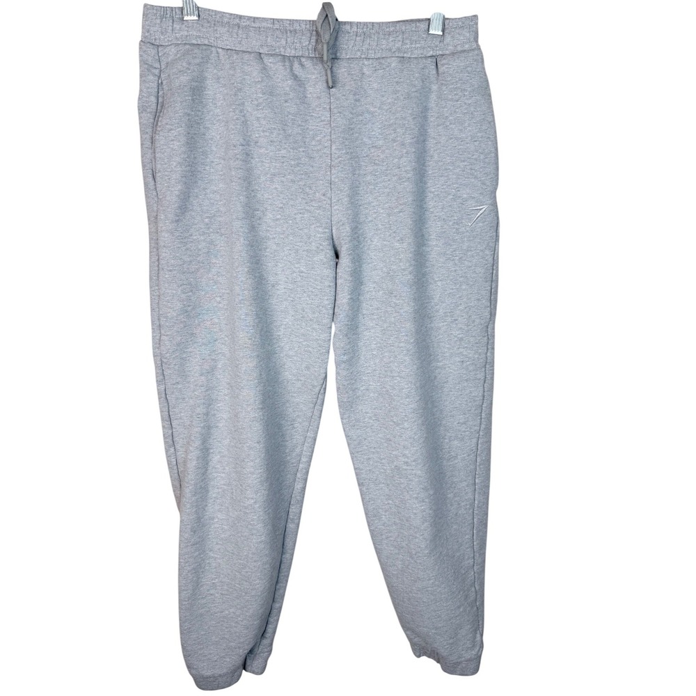 Gymshark Mens Crest‎ Joggers Light Grey Marl Tapered Sweatpants Size Medium
